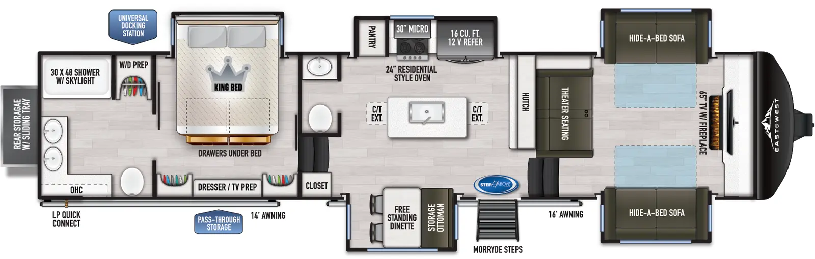 2024 EAST TO WEST RV AHARA 380FL, , floor-plans-day image number 0